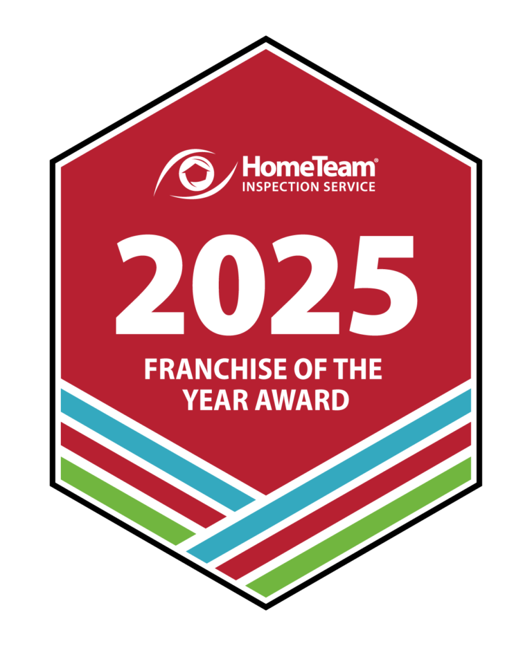 Badge of HomeTeam Inspection Services award for the Franchise of the Year, 2025.