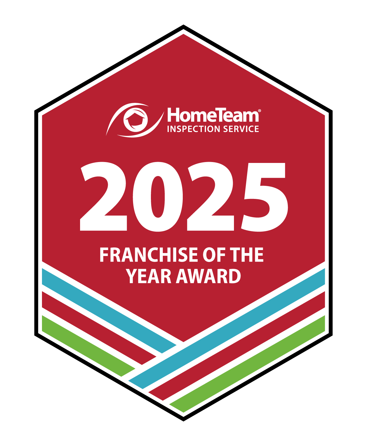 Badge of HomeTeam Inspection Services award for the Franchise of the Year, 2025.